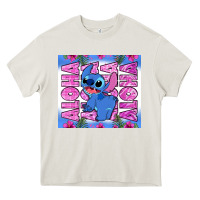 Cream aloha stitch Heavy Core Tee - Zillion Design Studio