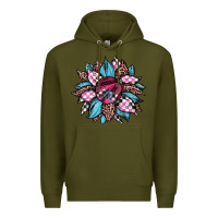Army Green race leopard sunflower Premium Hoodie - JahusDesignShop