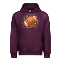 Mauve Wine American Football Leopard Urban Hoodie - CowCowDesign