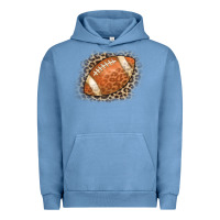 Pigment Pebble Blue American Football Leopard Urban Hoodie - CowCowDesign