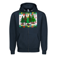 Navy christmas trees tumbler Zipper Hoodie - BundleAndBundleShop