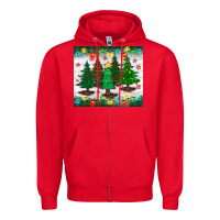 Red christmas trees tumbler Zipper Hoodie - BundleAndBundleShop