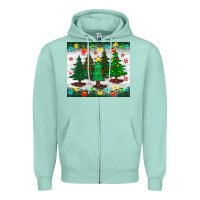 Seafoam christmas trees tumbler Zipper Hoodie - BundleAndBundleShop