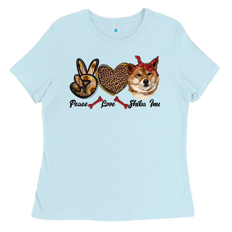 Peace Love Shiba Inu Ladies Tee by RanaPortraitStore | Teevron
