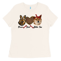 Bone peace love shiba inu Ladies Tee - RanaPortraitStore