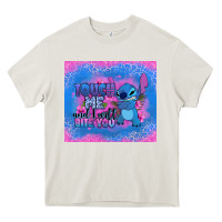 Cream touch me and i will bite you stitch Heavy Core Tee - Zillion Design Studio