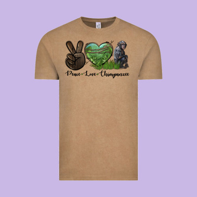 Peace Love Chimpanzee Vintage Tee Designed By Lillyallendesigns