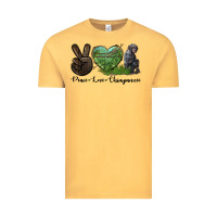 Vintage Mustard Peace Love Chimpanzee Vintage Tee - LillyAllenDesigns