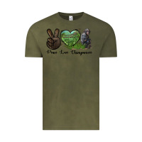 Vintage Olive Peace Love Chimpanzee Vintage Tee - LillyAllenDesigns
