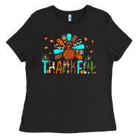 Black thankful turkey Ladies Tee - JahusDesignShop
