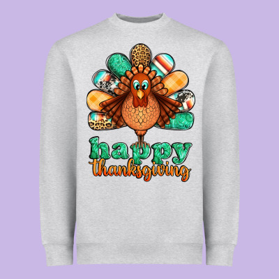 Happy Thanksgiving Turkey Heavyweight Sweatshirt Designed By Jasminsmagicworld