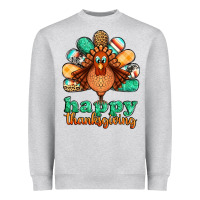 Heather Grey happy thanksgiving turkey Heavyweight Sweatshirt - Jasminsmagicworld