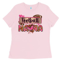 Bubblegum Pink football nana with leopard Ladies Tee - Zillion Design Studio
