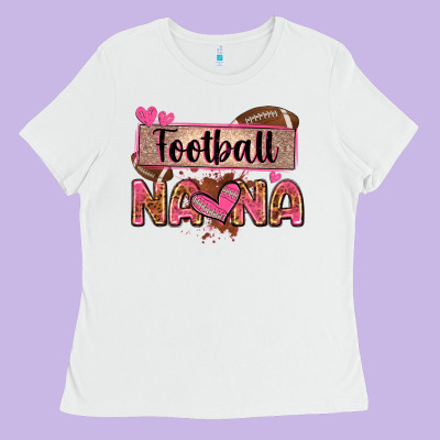 Football Nana With Leopard Ladies Tee Designed By Zillion Design Studio