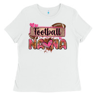 White football nana with leopard Ladies Tee - Zillion Design Studio