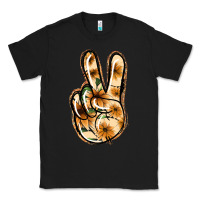 Black Floral Gold Peace Sign Classic Tee - Jasminsmagicworld