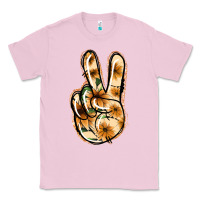 Bubblegum Pink Floral Gold Peace Sign Classic Tee - Jasminsmagicworld