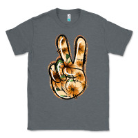 Charcoal Heather Floral Gold Peace Sign Classic Tee - Jasminsmagicworld