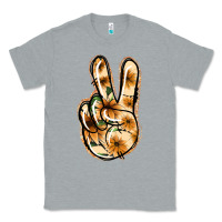 Heather Grey Floral Gold Peace Sign Classic Tee - Jasminsmagicworld