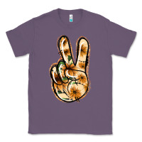Lavender Floral Gold Peace Sign Classic Tee - Jasminsmagicworld