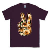 Plum Floral Gold Peace Sign Classic Tee - Jasminsmagicworld