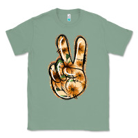 Sage Floral Gold Peace Sign Classic Tee - Jasminsmagicworld