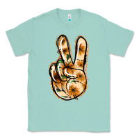 Seafoam Floral Gold Peace Sign Classic Tee - Jasminsmagicworld