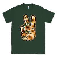 Sports Green Floral Gold Peace Sign Classic Tee - Jasminsmagicworld