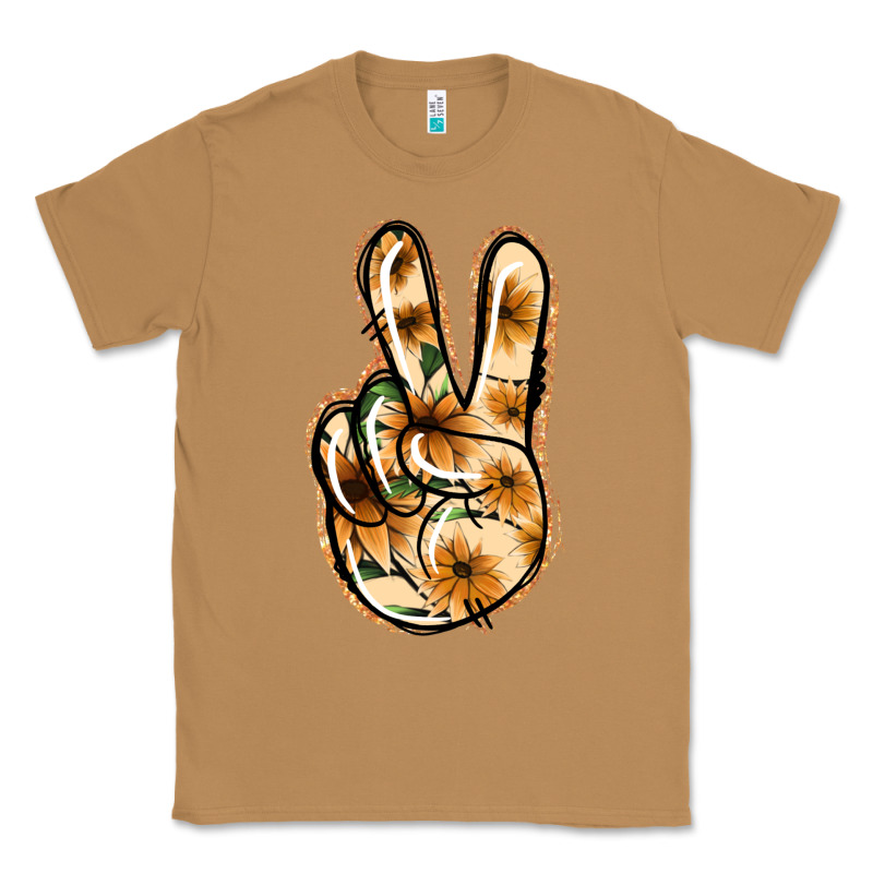 Floral Gold Peace Sign Classic Tee by Jasminsmagicworld | Teevron