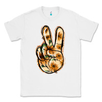White Floral Gold Peace Sign Classic Tee - Jasminsmagicworld