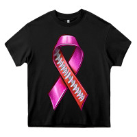 Black Breast Cancer Ribbon American Football Heavy Core Tee - texasbilliewilder