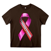 Chocolate Brown Breast Cancer Ribbon American Football Heavy Core Tee - texasbilliewilder