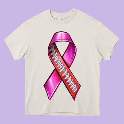 Breast Cancer Ribbon American Football Heavy Core Tee Designed By Texasbilliewilder