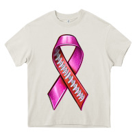 Cream Breast Cancer Ribbon American Football Heavy Core Tee - texasbilliewilder