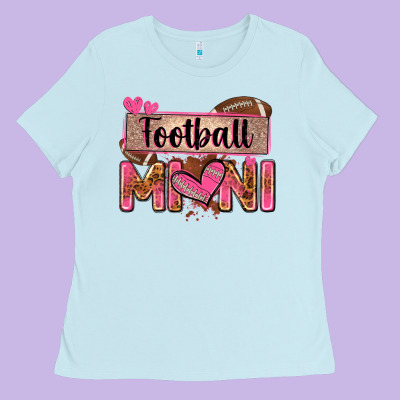 Football Mini With Leopard Ladies Tee Designed By Zillion Design Studio