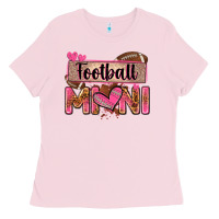 Bubblegum Pink football mini with leopard Ladies Tee - Zillion Design Studio