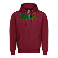 Burgundy christmas trees libbey glass Zipper Hoodie - BundleAndBundleShop