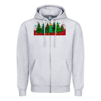 Heather Grey christmas trees libbey glass Zipper Hoodie - BundleAndBundleShop