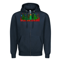 Navy christmas trees libbey glass Zipper Hoodie - BundleAndBundleShop