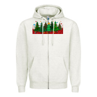 Oatmeal Heather christmas trees libbey glass Zipper Hoodie - BundleAndBundleShop