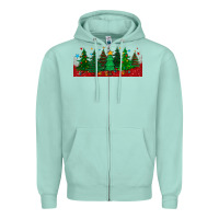 Seafoam christmas trees libbey glass Zipper Hoodie - BundleAndBundleShop
