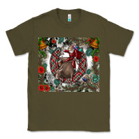 Army Green Rodeo Santa Classic Tee - CowhideDigitalArt