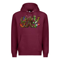 Burgundy Army Christmas Joy Premium Hoodie - NancyCooperArtShop
