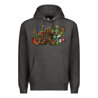Charcoal Heather Army Christmas Joy Premium Hoodie - NancyCooperArtShop