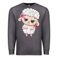 Charcoal Heather cute sheep Premium Sweatshirt - texasbilliewilder