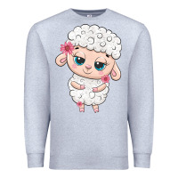 Heather Grey cute sheep Premium Sweatshirt - texasbilliewilder