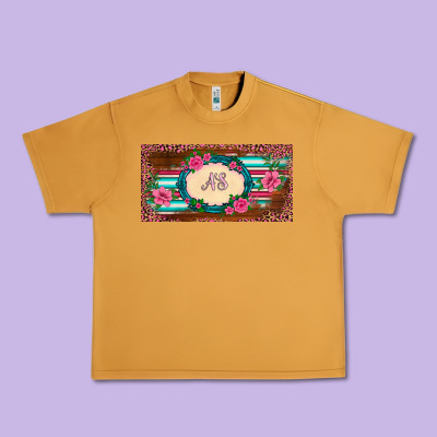 Preview Western Pink Flovers Leopard Serape   License Plate Template Urban Heavy Tee Designed By Barkaloodesign