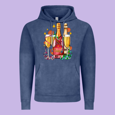 New Year Party Champagne Vintage Hoodie Designed By Adodesignshop