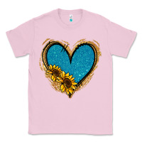 Bubblegum Pink Gold Glitter Sunflower Blue Heart Classic Tee - Jasminsmagicworld