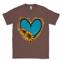 Chestnut Gold Glitter Sunflower Blue Heart Classic Tee - Jasminsmagicworld